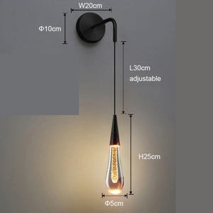 Moderne Kristal Raindrop Wandlamp – Elegante LED Glazen Lamp