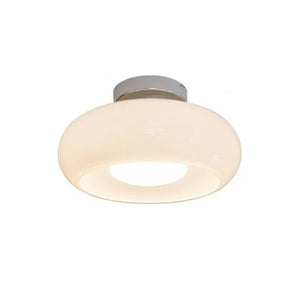 Plafondlamp met Warm Amberglas – Ronde Elegante Woonverlichting