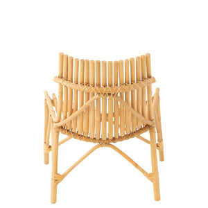 J-Line Stoel Naturel – Rotan – Handgemaakte Loungefauteuil met Organische Vorm