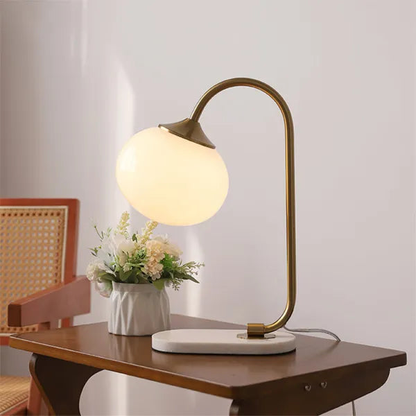Elegante Glazen Tafellamp met Warm Licht – Modern Rond Design voor Woonkamer & Slaapkamer
