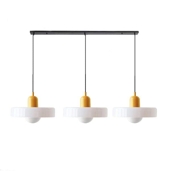 TrioGlow Hanglamp – Stijlvolle Drie Gekleurde Glazen Kappen voor Moderne Verlichting