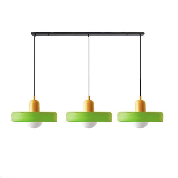 TrioGlow Hanglamp – Stijlvolle Drie Gekleurde Glazen Kappen voor Moderne Verlichting