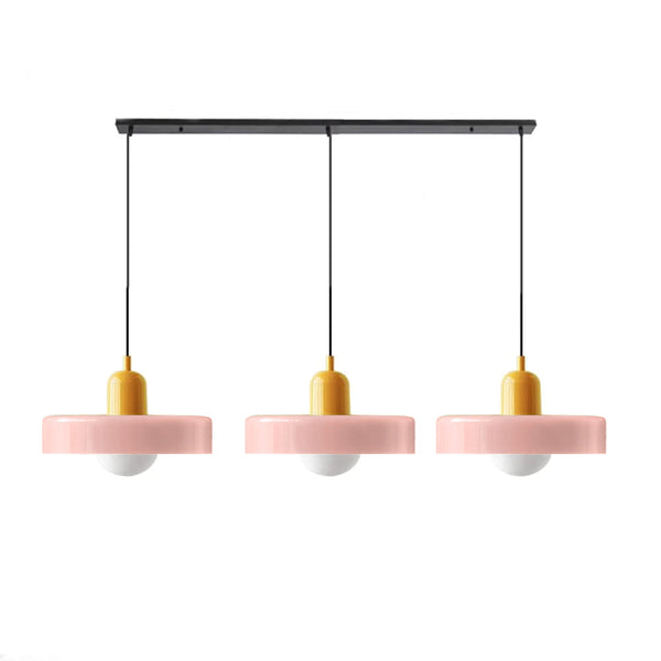 TrioGlow Hanglamp – Stijlvolle Drie Gekleurde Glazen Kappen voor Moderne Verlichting