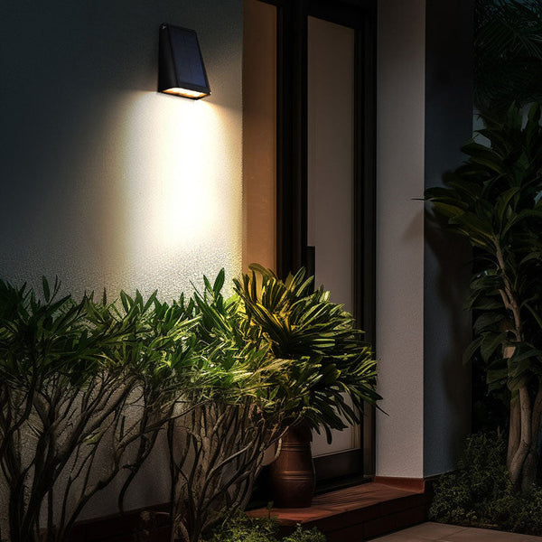 Moderne Minimalistische Rechthoekige Trapezvormige LED Wandlamp – Zonne-energie voor Binnen & Buiten