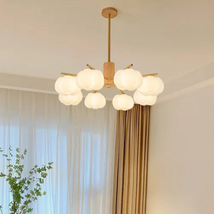 Creatieve Houten en Katoenen Bol Hanglamp voor Woonkamer – Moderne Minimalistische Plafondlamp