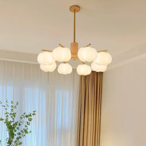 Creatieve Houten en Katoenen Bol Hanglamp voor Woonkamer – Moderne Minimalistische Plafondlamp