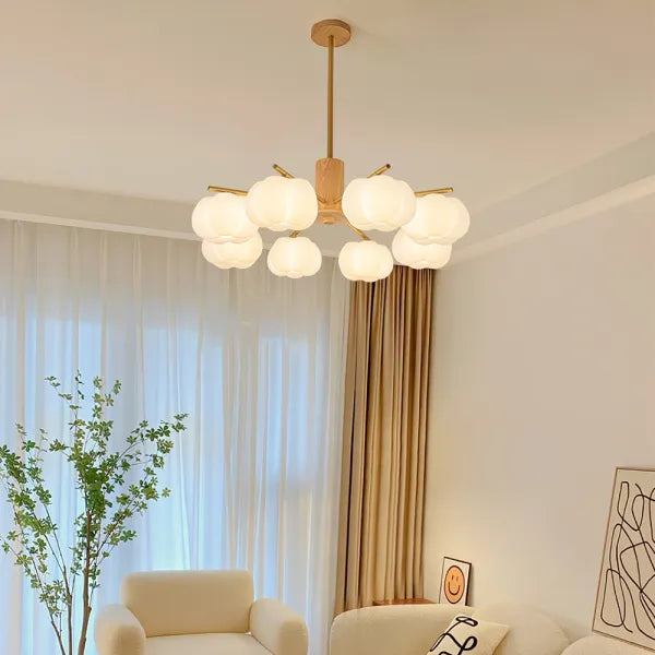 Creatieve Houten en Katoenen Bol Hanglamp voor Woonkamer – Moderne Minimalistische Plafondlamp