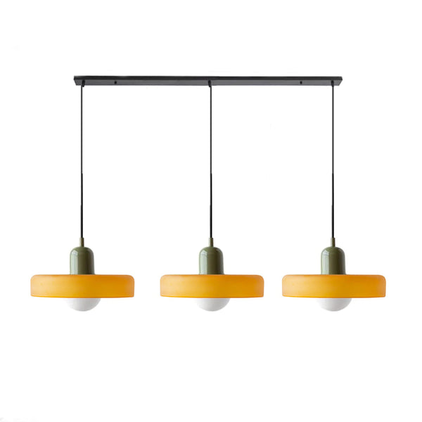 TrioGlow Hanglamp – Stijlvolle Drie Gekleurde Glazen Kappen voor Moderne Verlichting