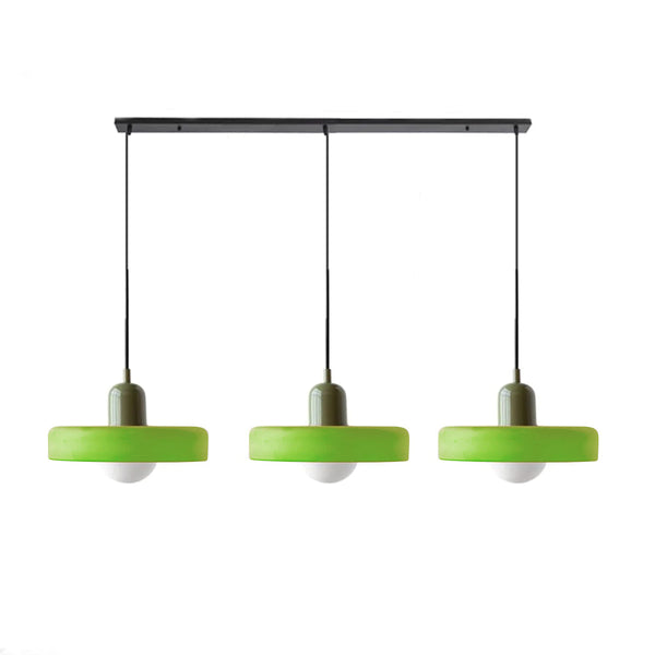 TrioGlow Hanglamp – Stijlvolle Drie Gekleurde Glazen Kappen voor Moderne Verlichting
