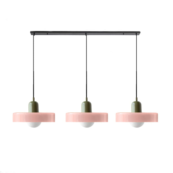 TrioGlow Hanglamp – Stijlvolle Drie Gekleurde Glazen Kappen voor Moderne Verlichting