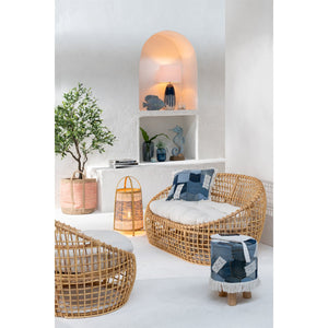 J-Line Stoel Lise Met Kussen – Rotan Naturel – Gezellige Loungefauteuil in Wit