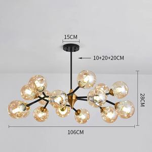 Moderne Hanglamp met Zwevende Glazen Bollen – Elegante LED-Kroonluchter voor Woonruimtes