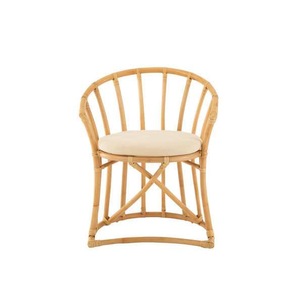 J-Line rotan stoel met kussen – natuurlijk bruin – 60x61x70 cm