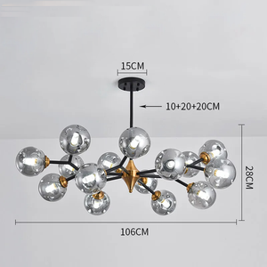 Moderne Hanglamp met Zwevende Glazen Bollen – Elegante LED-Kroonluchter voor Woonruimtes