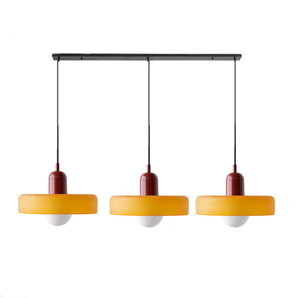 TrioGlow Hanglamp – Stijlvolle Drie Gekleurde Glazen Kappen voor Moderne Verlichting