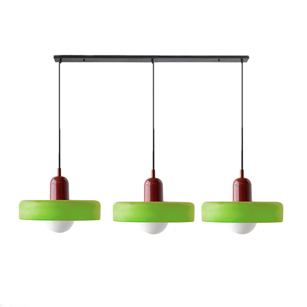 TrioGlow Hanglamp – Stijlvolle Drie Gekleurde Glazen Kappen voor Moderne Verlichting