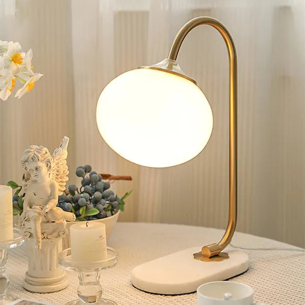 Elegante Glazen Tafellamp met Warm Licht – Modern Rond Design voor Woonkamer & Slaapkamer