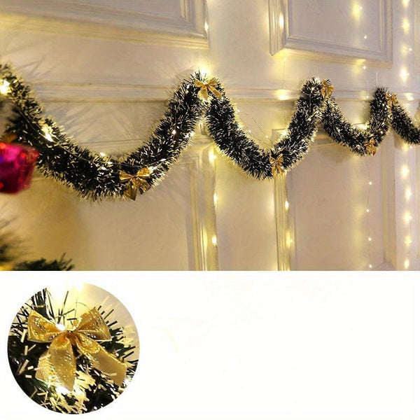 Kerstslinger met LED verlichting op batterij (2 × AA) – klassieke kerst decoratie voor binnen