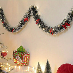 Kerstslinger met LED verlichting op batterij (2 × AA) – klassieke kerst decoratie voor binnen