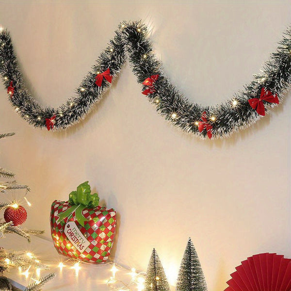 Kerstslinger met LED verlichting op batterij (2 × AA) – klassieke kerst decoratie voor binnen