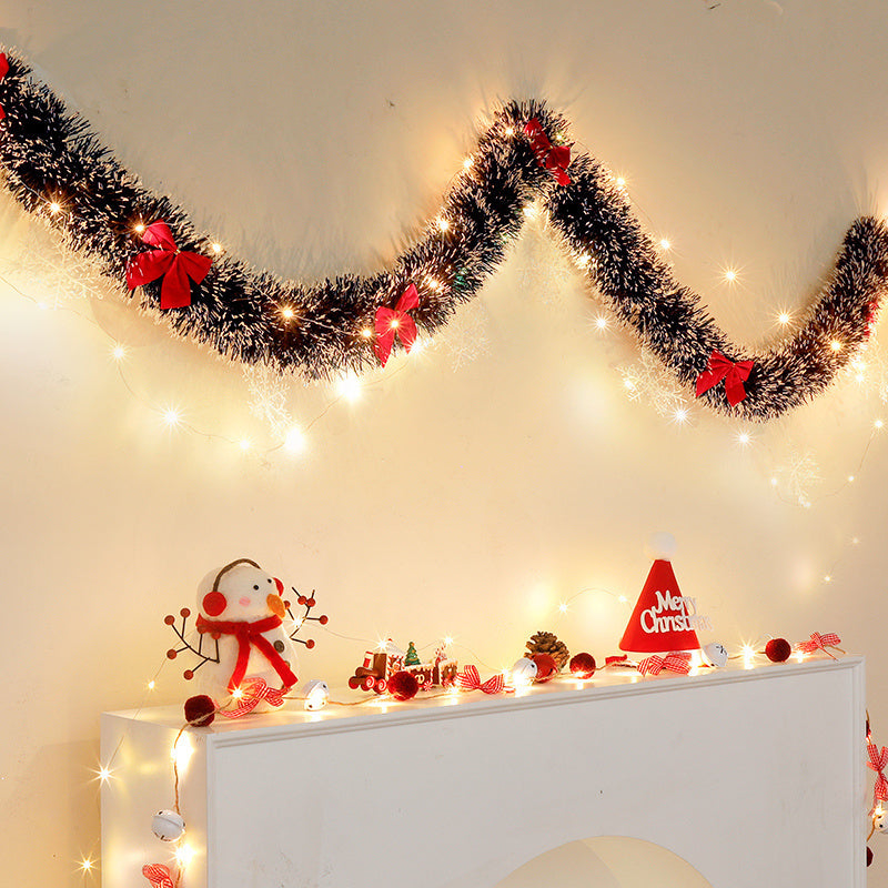 Kerstslinger met LED verlichting op batterij (2 × AA) – klassieke kerst decoratie voor binnen