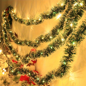 Kerstslinger met LED verlichting op batterij (2 × AA) – klassieke kerst decoratie voor binnen