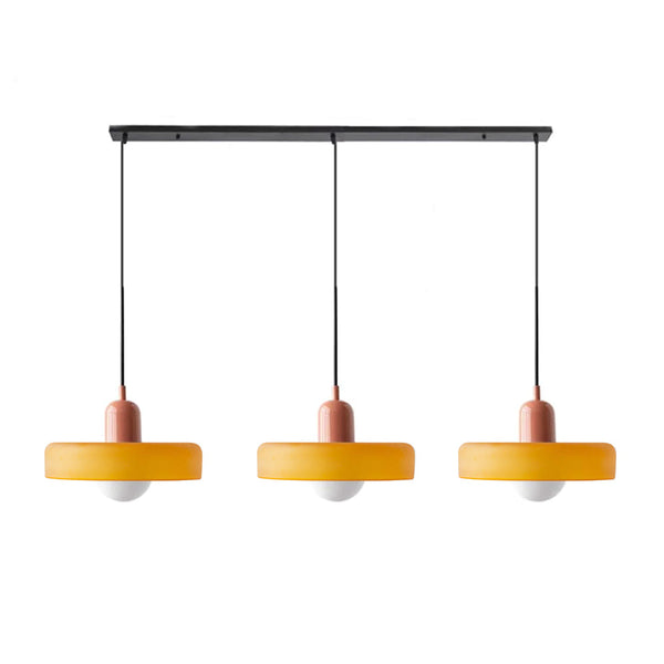 TrioGlow Hanglamp – Stijlvolle Drie Gekleurde Glazen Kappen voor Moderne Verlichting