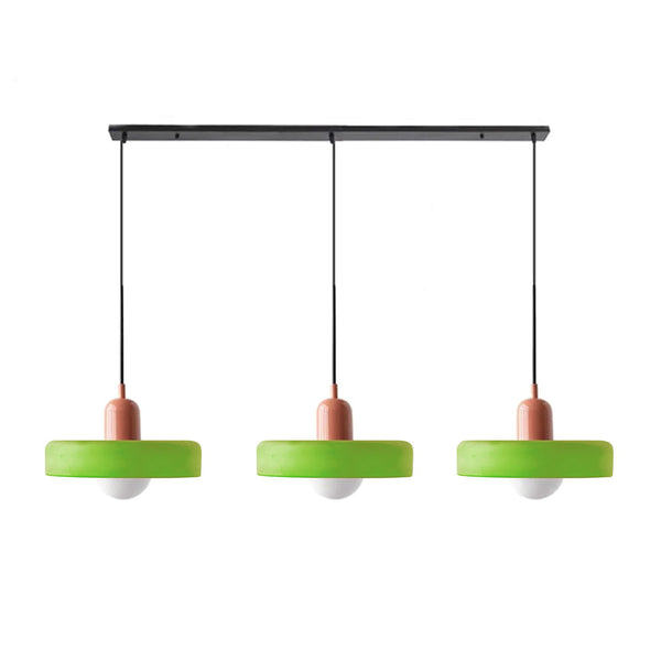 TrioGlow Hanglamp – Stijlvolle Drie Gekleurde Glazen Kappen voor Moderne Verlichting