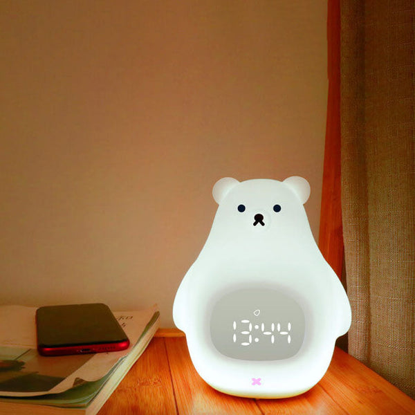 LED Eisbear Nachtlampje en Wekker – Schattige & Functionele Bureau- en Sfeerverlichting