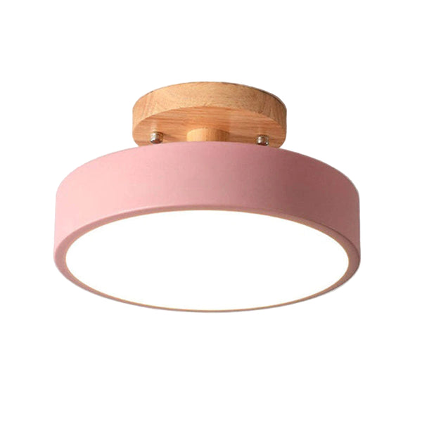 Moderne Houten LED Plafondlamp – Natuurlijk Warm Licht voor Woon- en Eetkamer