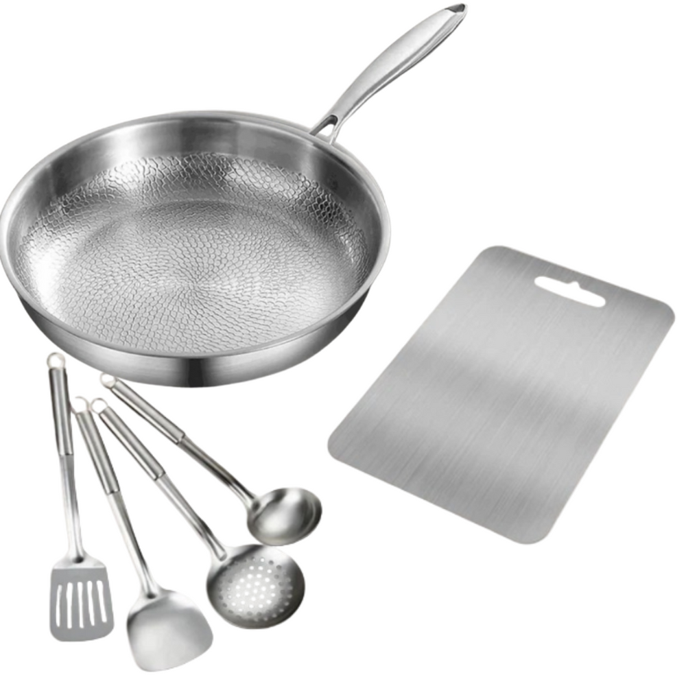 Titanium Pannenset – Pan, Keukengerei & Snijplank | Duurzame Keuken Essentials