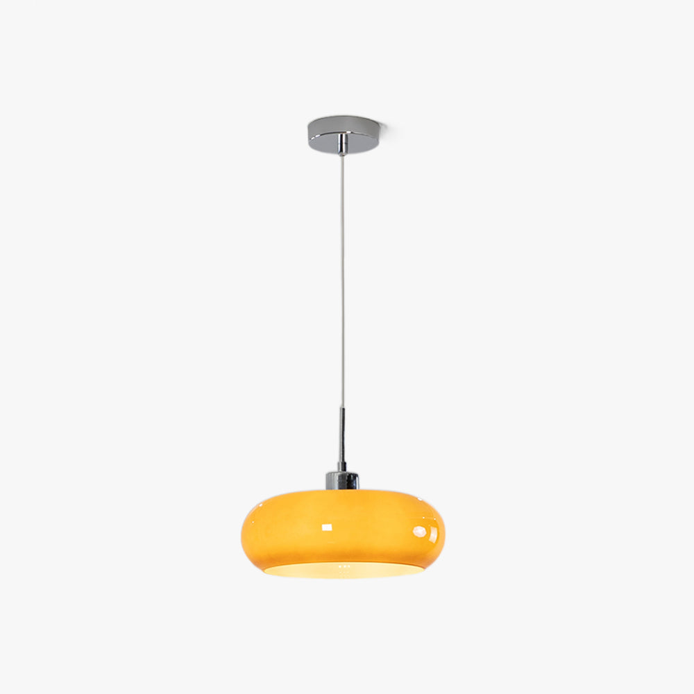 Moderne Glazen Hanglamp Oranje/Wit – 28 cm Dimbare Plafondlamp