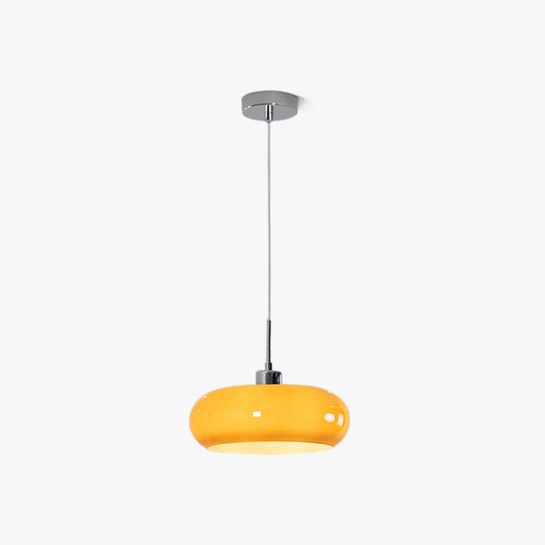 Moderne Glazen Hanglamp Oranje/Wit – 28 cm Dimbare Plafondlamp