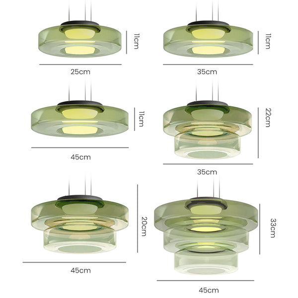 Gelaagde Glas Hanglamp – Modern Halo Ontwerp voor Stijlvolle Interieurs