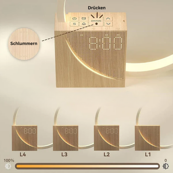 Slimme Touch Bedlamp met Wekker – Instelbaar LED Licht voor Moderne Slaapkamers