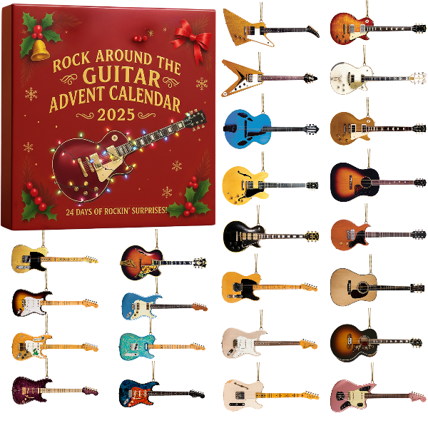 Gitaar Adventskalender 2025 – 24 Miniatuur Gitaren
