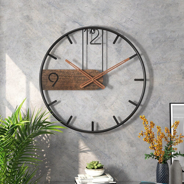 Moderne Noordse Wanduhr – Geluidloos Mechanisme voor Stijlvolle Woondecoratie
