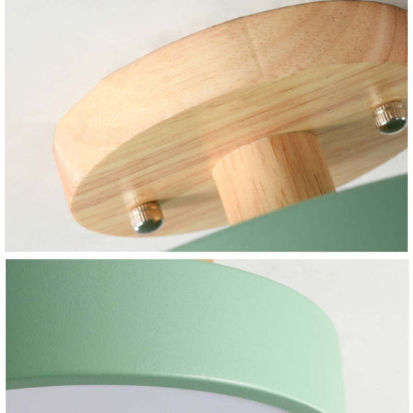Moderne Houten LED Plafondlamp – Natuurlijk Warm Licht voor Woon- en Eetkamer