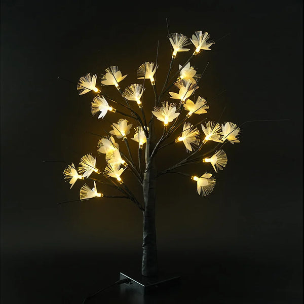 Elegante Bloesemberk LED Boom Lamp – Fiber Optic Decoratieve Verlichting