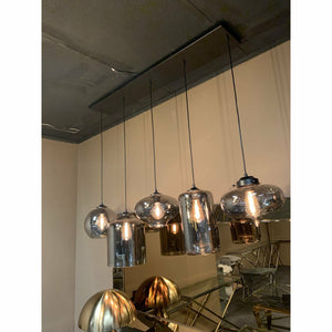 Ava Hanglamp – Smoke Glas – 5-Licht Mix – Industrieel Design