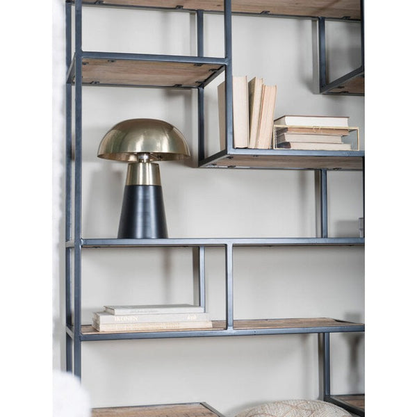 Vakkenkast Huub – Mangohout & Metaal – 210 x 145 cm – Industriële Roomdivider