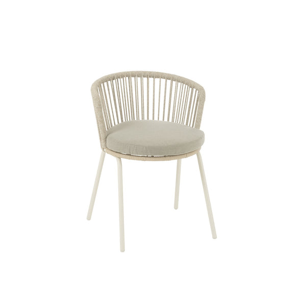 J-Line Stoel Toa – Grijs – Metaal en Touw – Modern Design