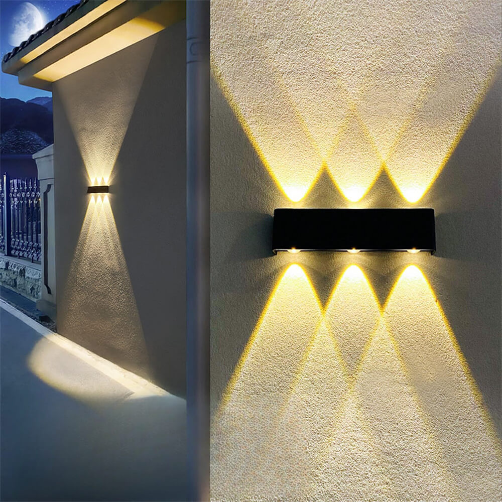 Solar Buitenwandlamp – Up & Down LED Verlichting, Weerbestendige Zonne-energie Lamp voor Tuin & Terras