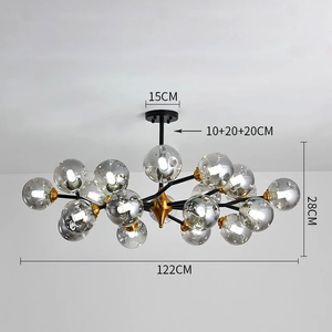 Moderne Hanglamp met Zwevende Glazen Bollen – Elegante LED-Kroonluchter voor Woonruimtes