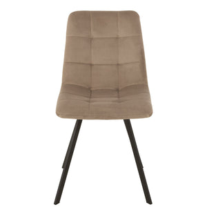 J-Line stoel Morgan - moderne eetkamerstoel met metalen poten - beige