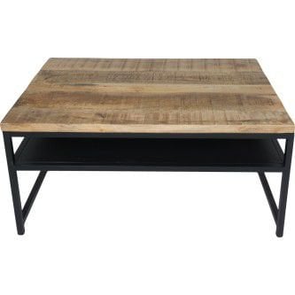 Salontafel Delhi – 91 x 61 cm – Mangohout & Metaal – Industrieel Design