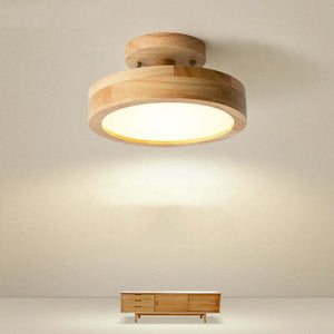 Moderne Houten LED Plafondlamp – Natuurlijk Warm Licht voor Woon- en Eetkamer