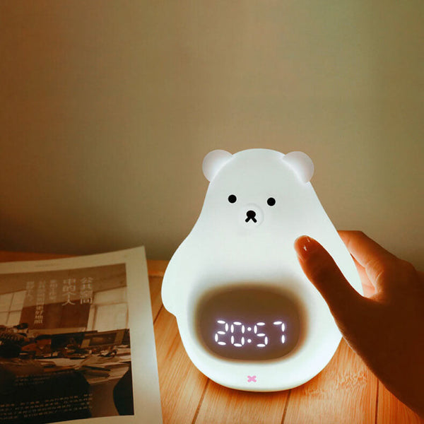 LED Eisbear Nachtlampje en Wekker – Schattige & Functionele Bureau- en Sfeerverlichting