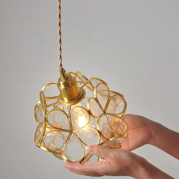 Elegante Bloemvormige Hanglamp – Petal-Style Glazen Kroonluchter