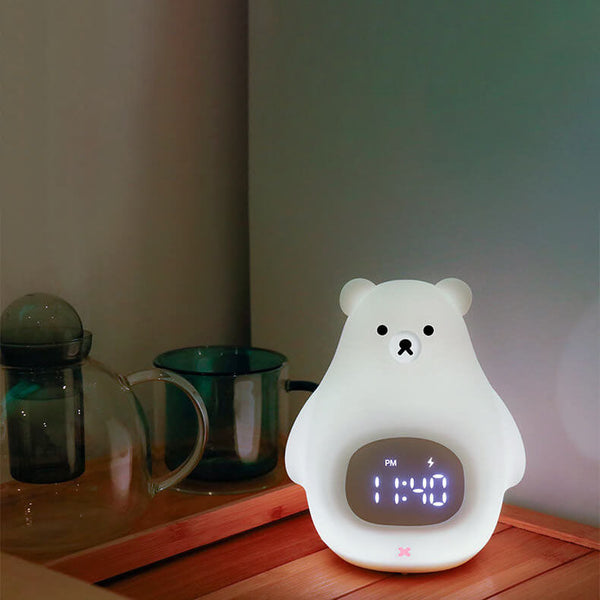LED Eisbear Nachtlampje en Wekker – Schattige & Functionele Bureau- en Sfeerverlichting